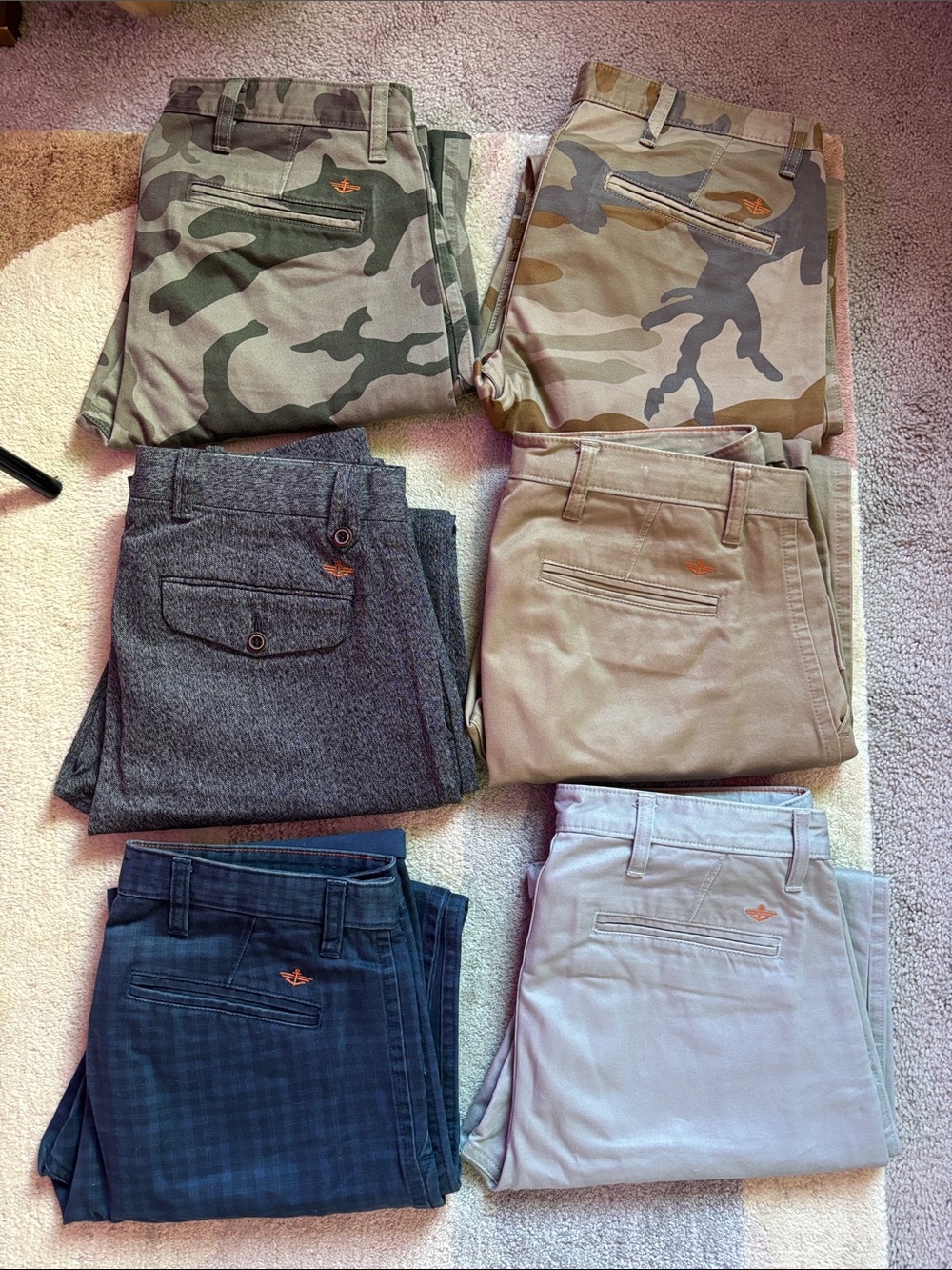 Lot x 6 Men’s Dockers Alpha Khakis - Camouflage, Khaki, Navy, Gray